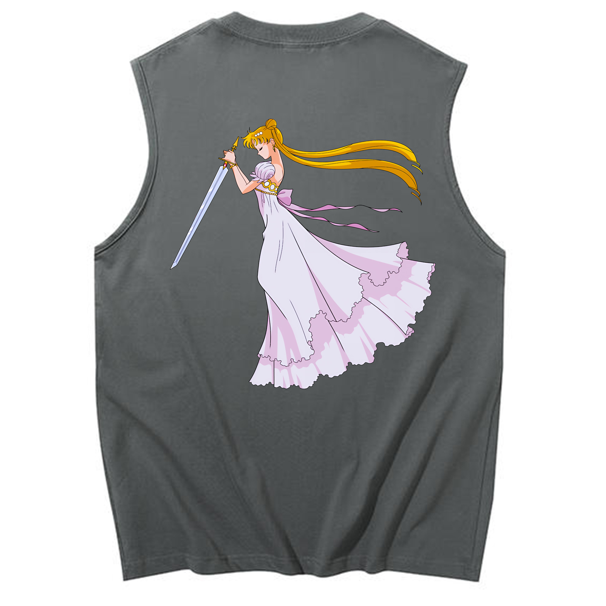 （画像用） 美少女戦士セーラームーン 愛野 美奈子 あいの みなこ Sailor Moon Aino Minako コットン100％タンクトップ（背面プリント）